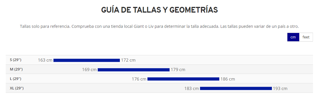 giant talon 2022 tallas