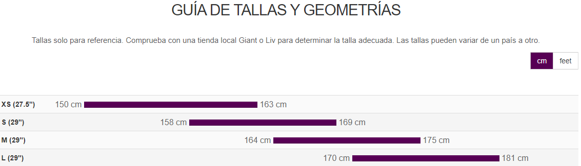 liv tempt 0 tallas